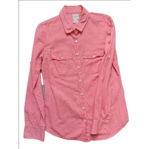 Women's J.Crew Button-Down Shirt Size XS Pink